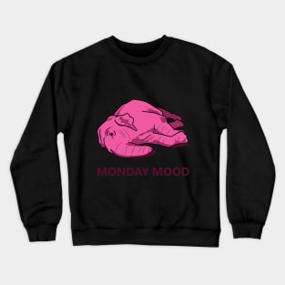 Pink elephant tired mood for monday Crewneck Sweatshirt
